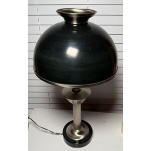 MCM Underwriters Laboratories Hurricane Table Top Lamp Silver Tone Deco